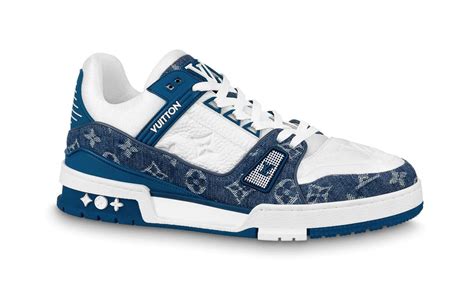 blue and white lv sneakers